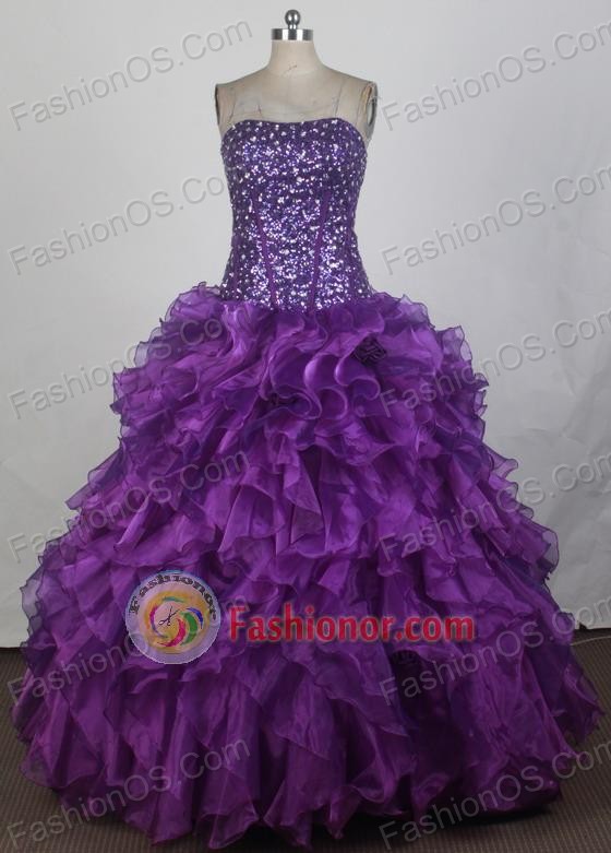 2012 Elegant Ball Gown Strapless Floor-Length Vintage Quinceanera Dresses Style JP42644