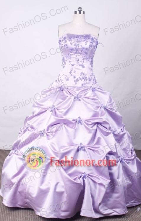 Affordable Ball Gown Strapless FLoor-Length Lilac Vintage Quinceanera Dresses L42416