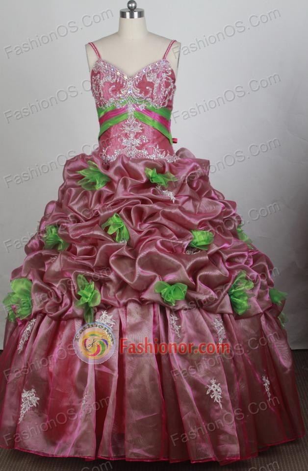 Beautiful Ball Gown Strapless Floor-length Rust Red Vintage Quinceanera Dress Y042652