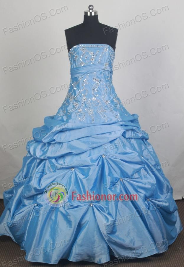 Cheap Ball gown Strapless Floor-length Vintage Quinceanera Dresses Style FA-W-r02