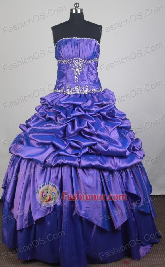 Classical Ball Gown Strapless Floor-length Blue Vintage Quinceanera Dress LZ426022