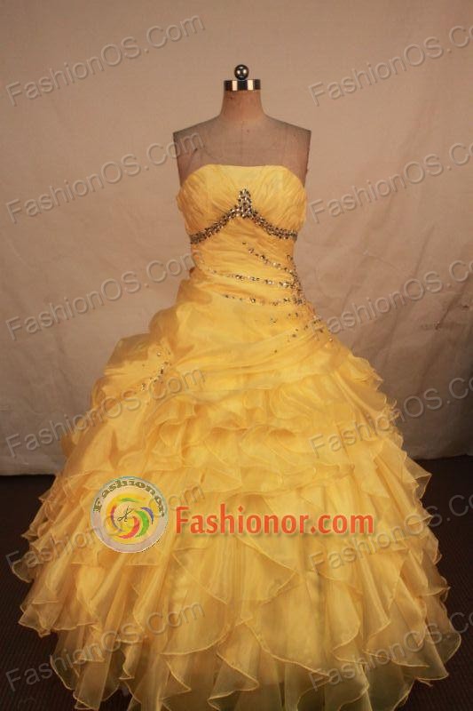 Cute Ball gown Strapless Floor-length Vintage Quinceanera Dresses Style FA-W-305
