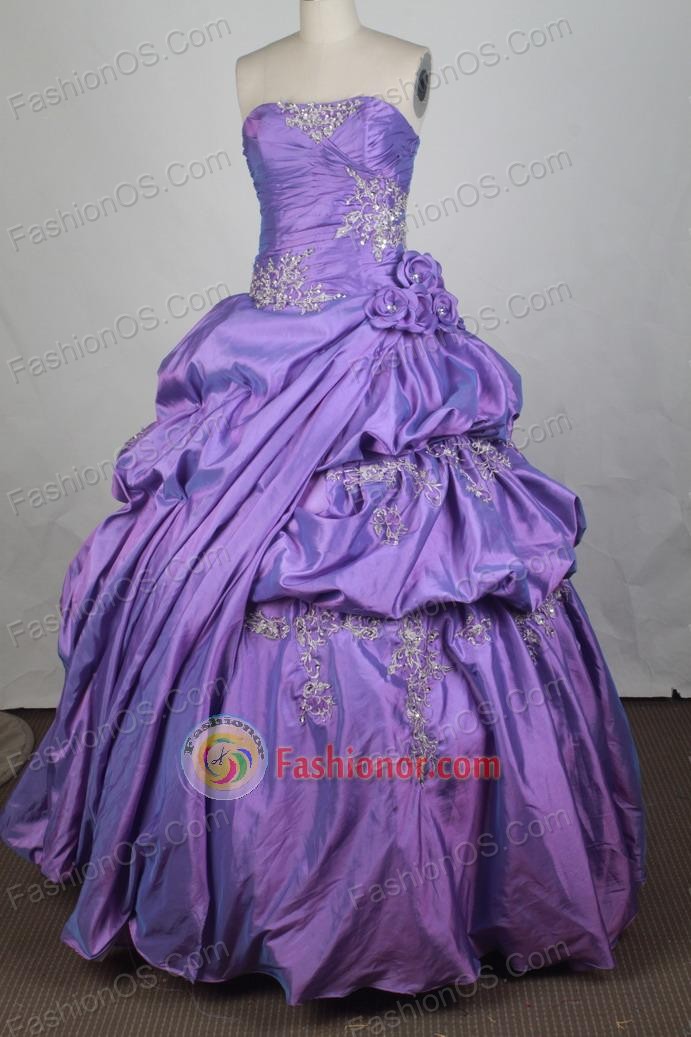 Exclusive Ball Gown Strapless Floor-length Lavender Vintage Quinceanera Dress LZ426076