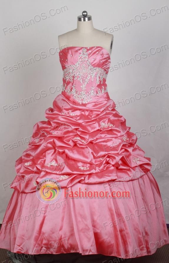 Luxurious Ball Gown Strapless Floor-length Watermelon Vintage Quinceanera Dress LZ426080