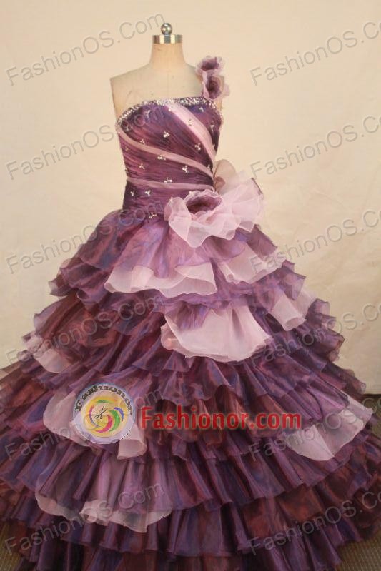 Luxurious Ball gown One-shoulder Neck Floor-length Vintage Quinceanera Dresses Style FA-W-316