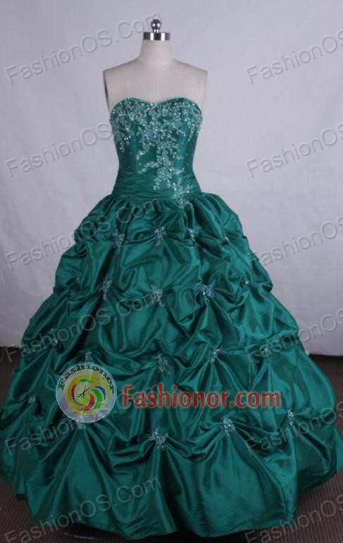 Luxurious Ball gown Sweetheart Floor-length Appliques Vintage Quinceanera Dresses Style FA-Z-003