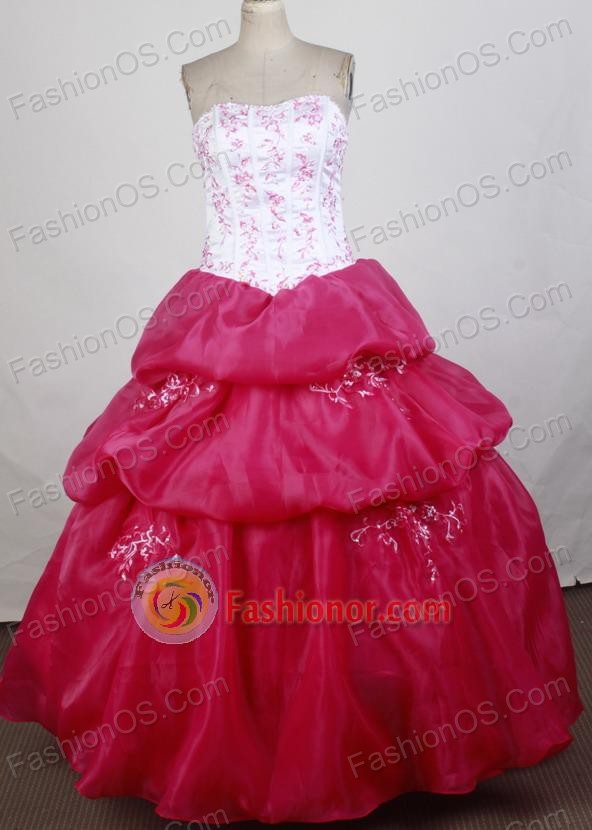 Perfect Ball Gown Strapless Floor-length Vintage Quinceanera Dress ZQ12426062