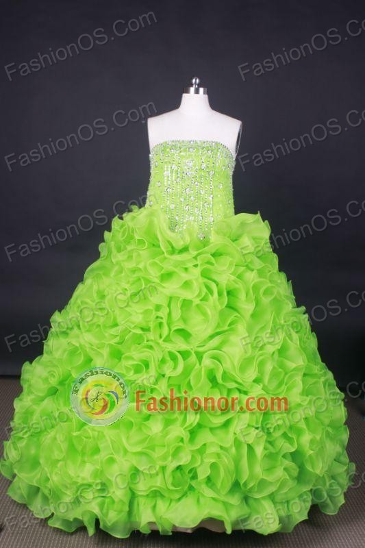 Popular Ball Gown Strapless Floor-Length Orangza Vintage Quinceanera Dresses LZ42454