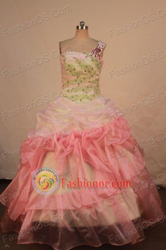 Pretty Ball gown One shoulder neck Floor-length Vintage Quinceanera Dresses Style FA-W-342