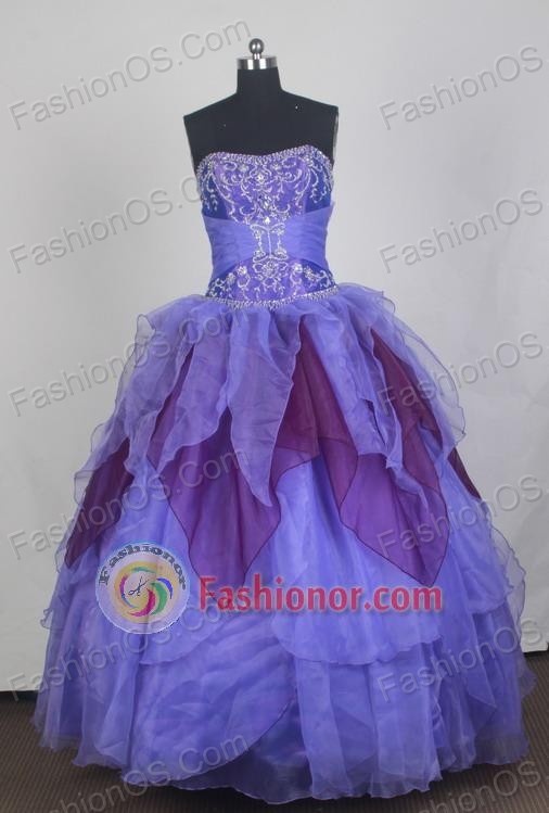 Romantic Ball Gown Strapless Floor-length Vintage Quinceanera Dress LZ426032