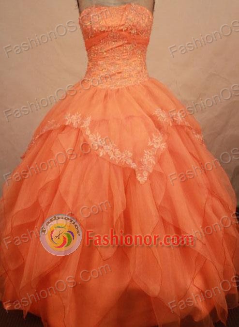 Wonderful Ball gown Strapless Floor-length Vintage Quinceanera Dresses Style FA-W-307