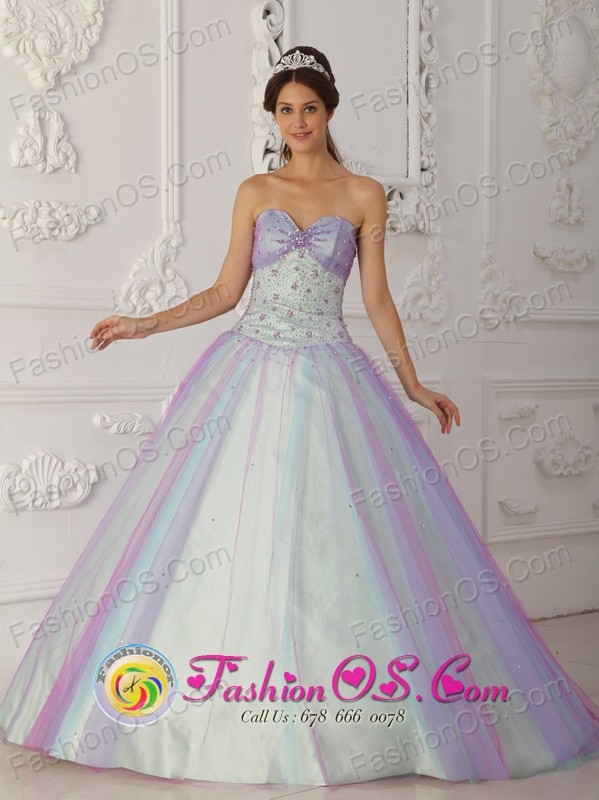 San Pedro Sacatepquez Guatemala Multi-Color 2013 Quinceranera Dress Beading and Sequins Decorate For New Style Sweetheart Tulle A-Line Style QDZY112FOR