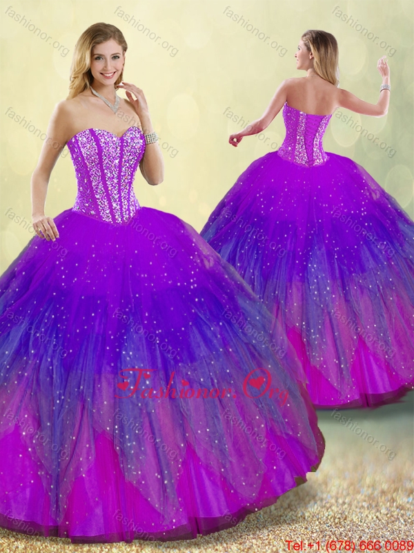 New Style Ball Gown Quinceanera Dresses in Multi Color for 2016 SJQDDT187002-6FOR
