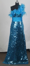 Fashionable Column One Shoulder Brush Prom Dress LHJ42875