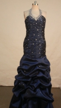 Gorgeous Mermaid Halter Top Floor-length Prom Dresses Style FA-Z-00172