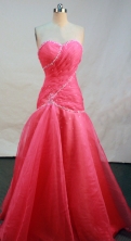 Perfect A-line sweetheart-neck floor-length organza beading prom dresses FA-X-131