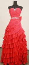 Popular A-line Sweetheart-neck Floor-length Beading Prom Dresses Style FA-C-123