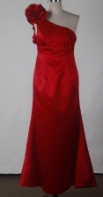 Popular Column One Shoulder Floor-length Red Prom Dress LHJ42821
