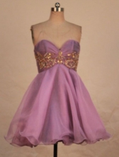 Prefect A-line Sweetheart-neck Mini-length Lavender Appliques Prom Dresses Style FA-C-181