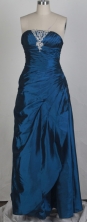 Simple Column Strapless Floor-length Navy Prom Dress LHJ42877