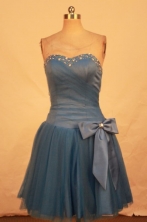 Beautiful A-line Sweetheart-neck Mini-length Blue Beading Short Quinceanera Dresses Style FA-C-145