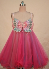 Sexy Short Strap Mini-length Organza Beading Hot Pink Quinceanera Dresses Style FA-C-136