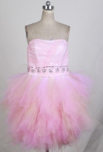 Sweet Short Strapless Mini-length Light Pink Quinceanera Dress LHJ42861