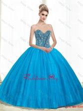 2015 Cheap Sweetheart Ball Gown Beading Quinceanera Dresses in Teal QDDTA70002FOR