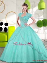 2015 Elegant Sweetheart Ball Gown Quinceanera Gown with Appliques QDDTB35002FOR
