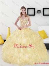 2015 Fall Classical Sweetheart Sweet 15 Dresses with Beading and Ruffled Layers QDDTA59002FOR