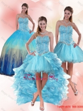 2015 Fall Most Popular Beaded Sweetheart Multi Color Quinceanera Dress with Ruffles QDZY109TZA1FOR
