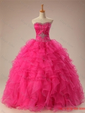 2015 Fall Popular Beaded Quinceanera Dresses with Ruffles in Organza SWQD009-1FOR
