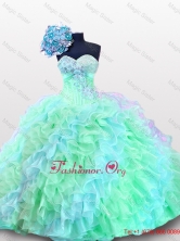 2015 Popular Sweetheart Appliques Quinceanera Dresses with Sequins and Ruffles SWQD012-1FOR