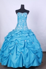 Affordable Ball Gown Strapless FLoor-Length Quinceanera Dresses L42452