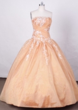 Affordable Ball Gown Strapless FLoor-Length Quinceanera Dresses LZ42460