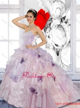 Beading and Appliques 2015 Artistic Quinceanera Dresses with Brush Train QDDTC12002FOR