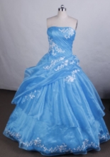 Beautiful Ball gown StraplessFloor-length Quinceanera Dresses Appliques Style FA-Z-0047