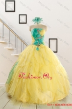 Classical Multi Color Quinceanera Dresses with Hand Made Flowers FNAO756FOR