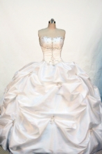 Discount Ball gown Strapless Floor-length Taffeta White Quinceanera Dresses Style FA-W-132