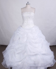 Exclusive Ball gown StraplessFloor-length Quinceanera Dresses Appliques with Beading Style FA-Z-0048