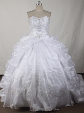 Exquisite Ball Gown Sweetheart   Floor-length White Vintage   Quinceanera Dress LJ2633