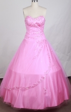 Exquisite Ball Gown Sweetheart Neck Floor-length Baby Pink Vintage Quinceanera Dress LZ426006