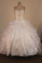 Exquisite Ball gown Strapless Sweep Train Vintage Quinceanera Dresses Style FA-W-339