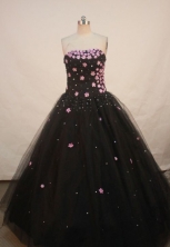 Lovely A-line Strapless Floor-length Quinceanera Dresses Appliques with Sequins Style FA-Z-0098