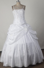 Low Price Ball Gown Straps Floor-length White Vintage Quinceanera Dress X0426019