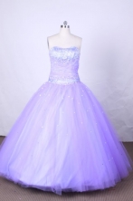 Luxurious Ball Gown Strapless FLoor-Length Lilac Beading Vintage Quinceanera Dresses Style FA-S-098