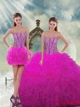 Luxurious Sweetheart 2015 Quinceanera Dresses with Beading and Ruffles QDDTA5001-2FOR