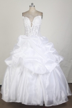 Luxuriously Ball Gown Strapless Floor-length White Vintage Quinceanera Dress X0426087