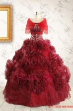 New Style Ball Gown Wine Red Quinceanera Dresses for 2015 FNAO697AFOR