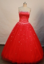 Pretty A-line Strapless Floor-length Quinceanera Dresses  Beading Style FA-Z-0086